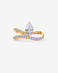 Charming Pear Cubic Zirconia Wavy Ring