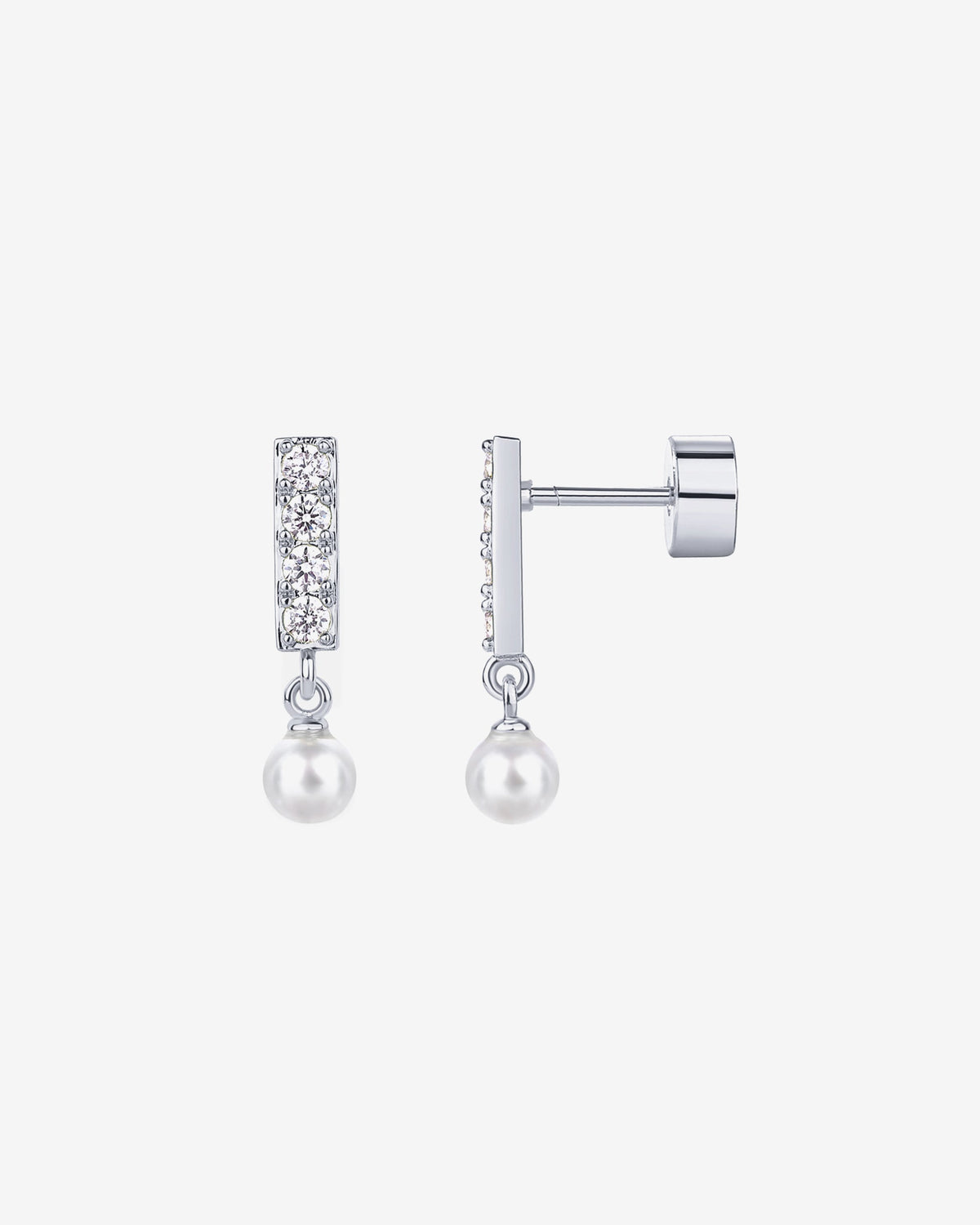 Bar Drop Shimmer and Pearl Screwbacks