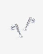 Bar Drop Shimmer and Pearl Screwbacks