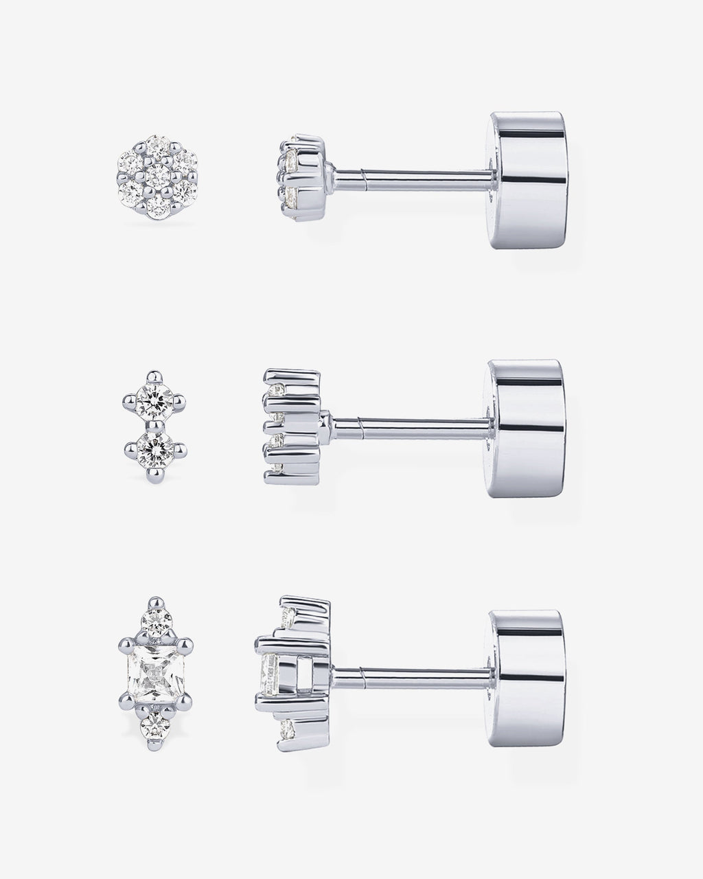 Multi-Shape Flat Back 3 Pack Studs