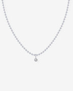 Beaded Chain Solitaire Pendant