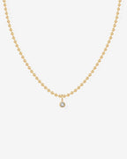 Beaded Chain Solitaire Pendant