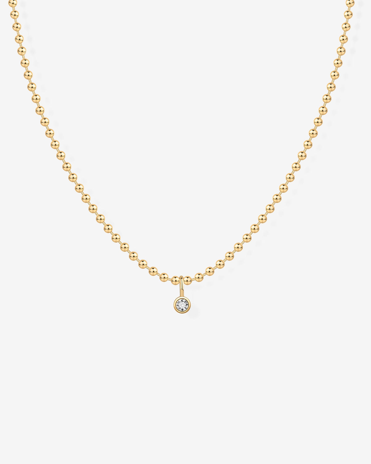 Beaded Chain Solitaire Pendant