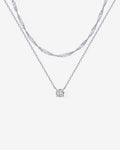 Round Solitaire Layered Necklace Set