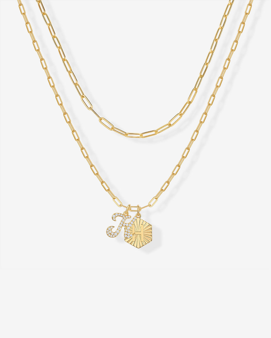 Initial Layered Pendant
