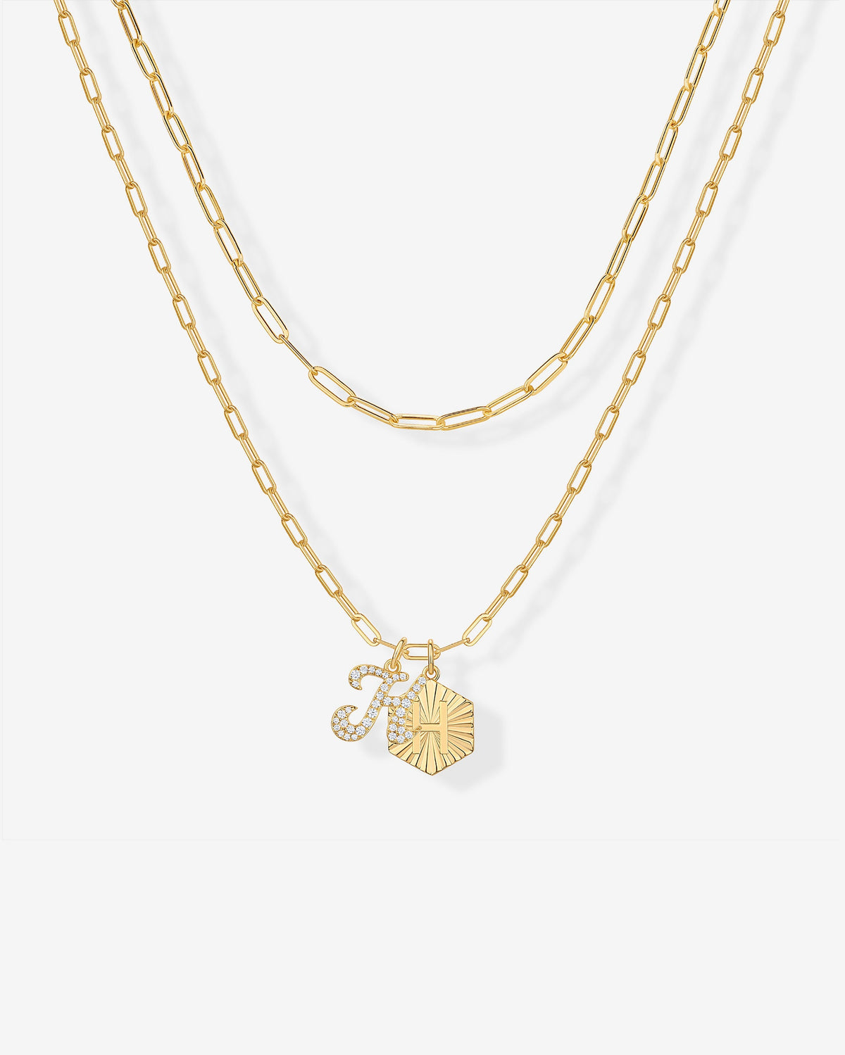 Initial Layered Pendant