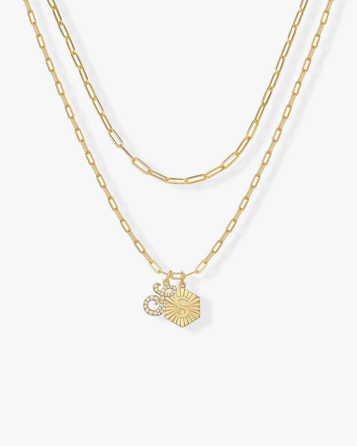 Initial Layered Pendant
