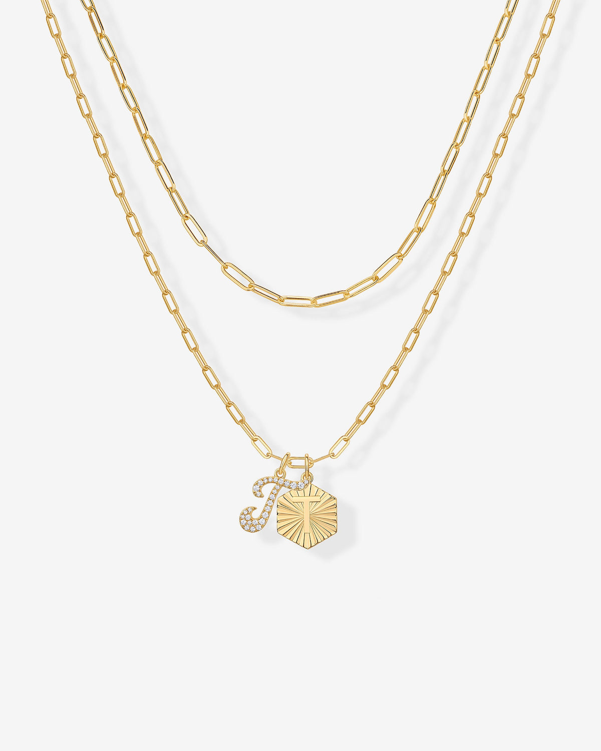 Initial Layered Pendant