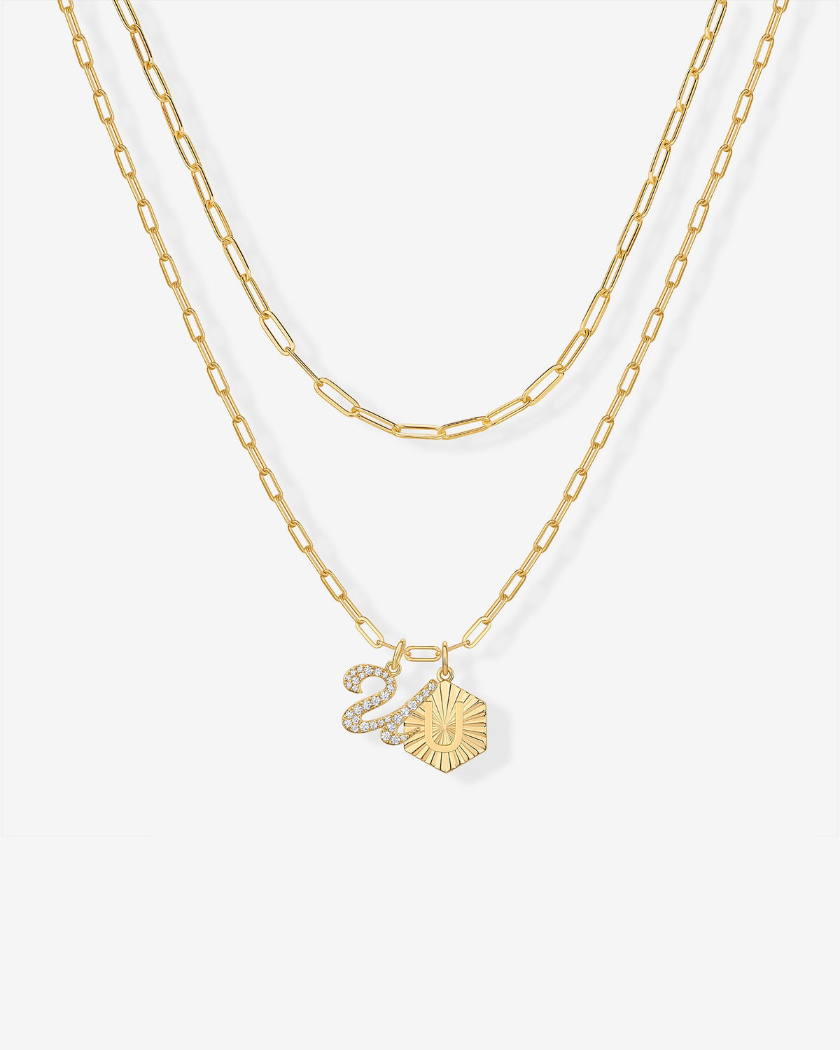Initial Layered Pendant
