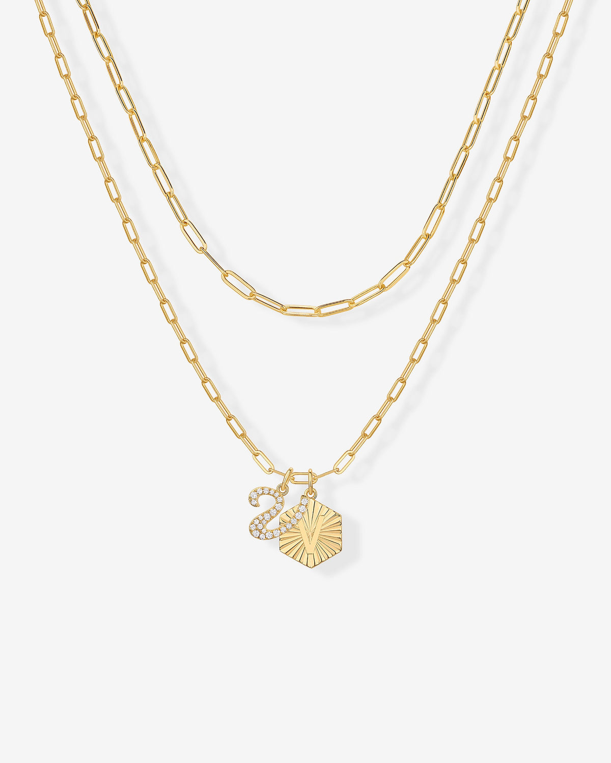 Initial Layered Pendant