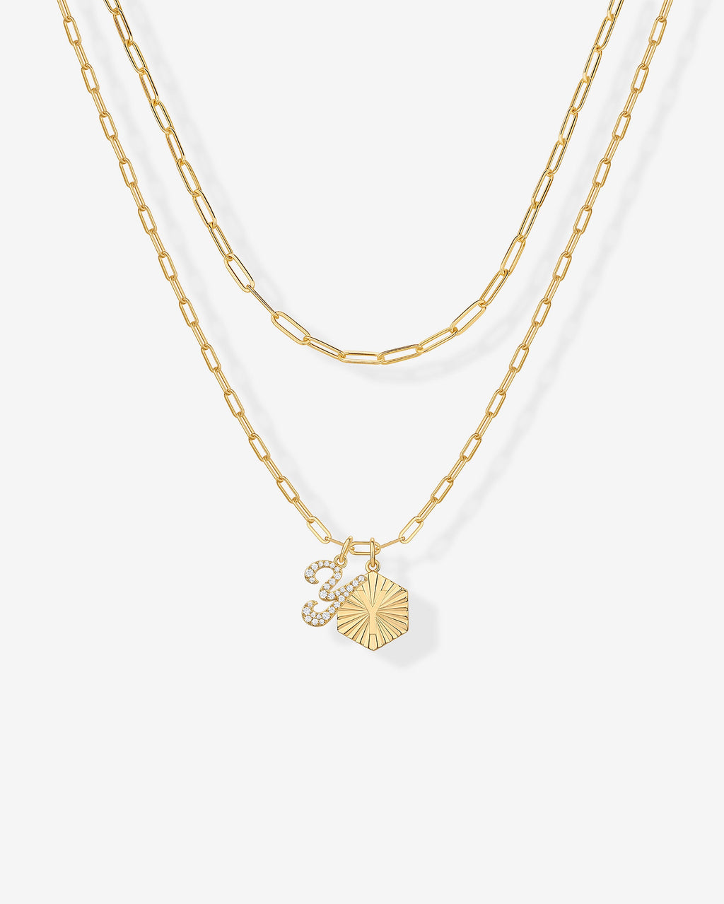 Initial Layered Pendant