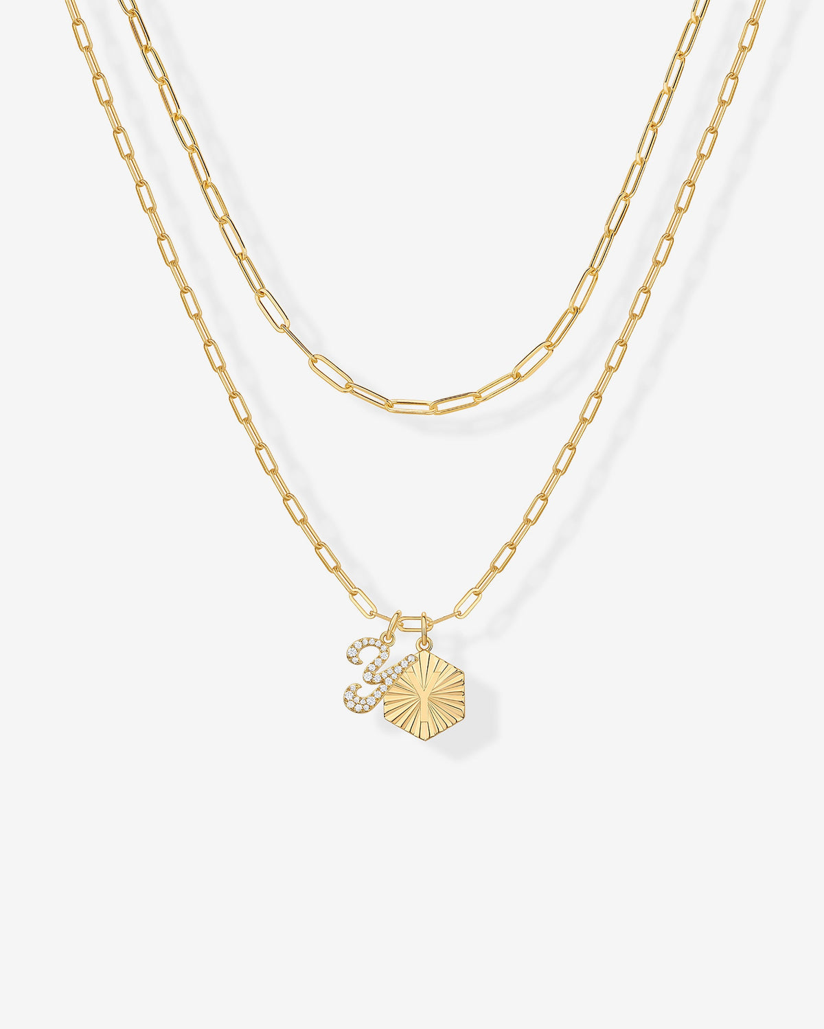 Initial Layered Pendant