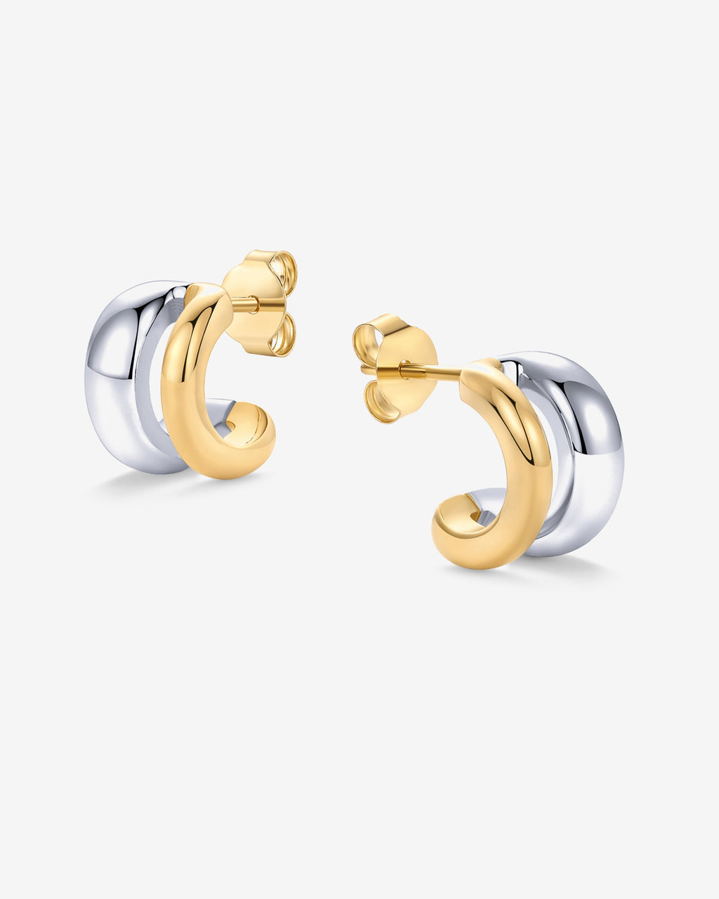 Seeing Double Two-Tone Hoops
