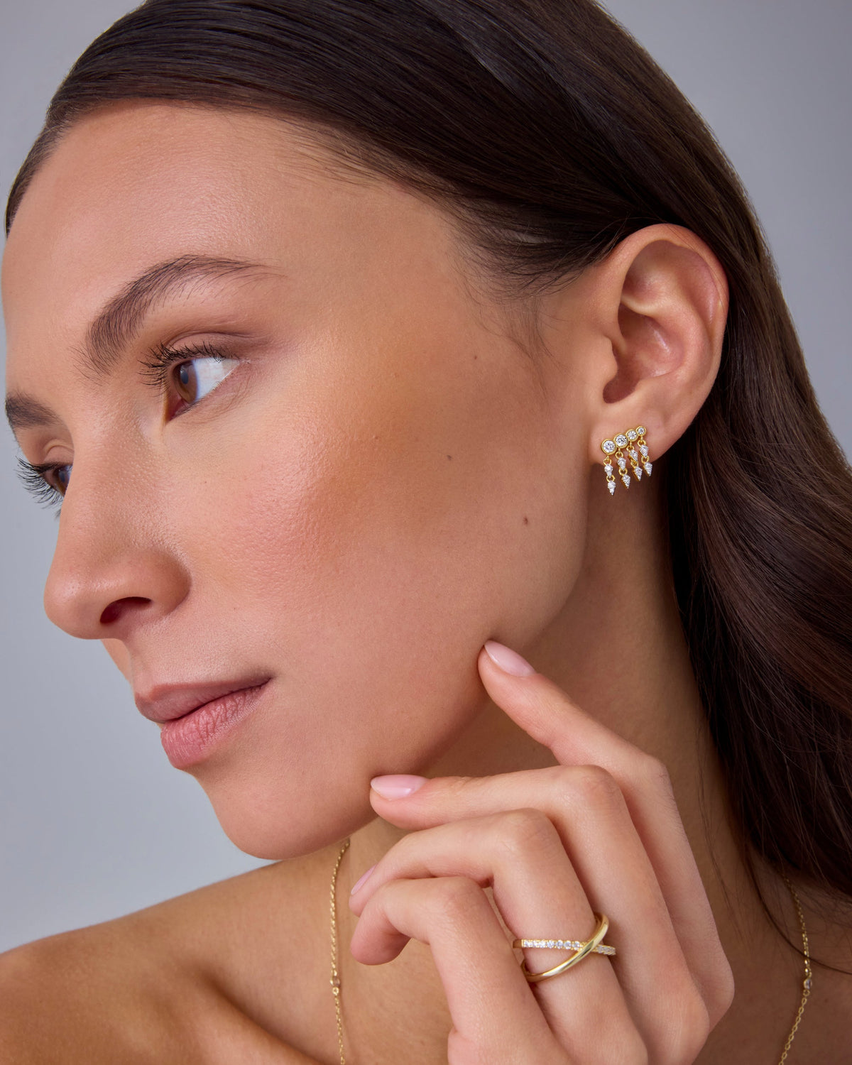 Cubic Zirconia Dangle Crawler
