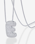 Sparkling Bubble Letter Pendant Necklace