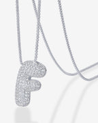 Sparkling Bubble Letter Pendant Necklace