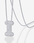 Sparkling Bubble Letter Pendant Necklace
