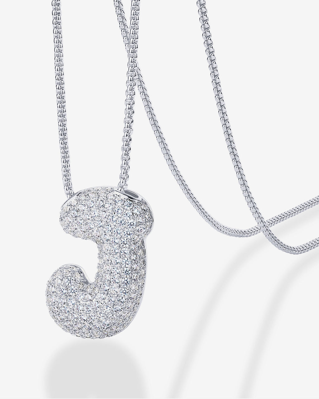 Sparkling Bubble Letter Pendant Necklace