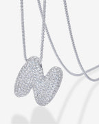 Sparkling Bubble Letter Pendant Necklace