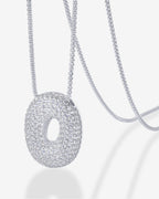 Sparkling Bubble Letter Pendant Necklace