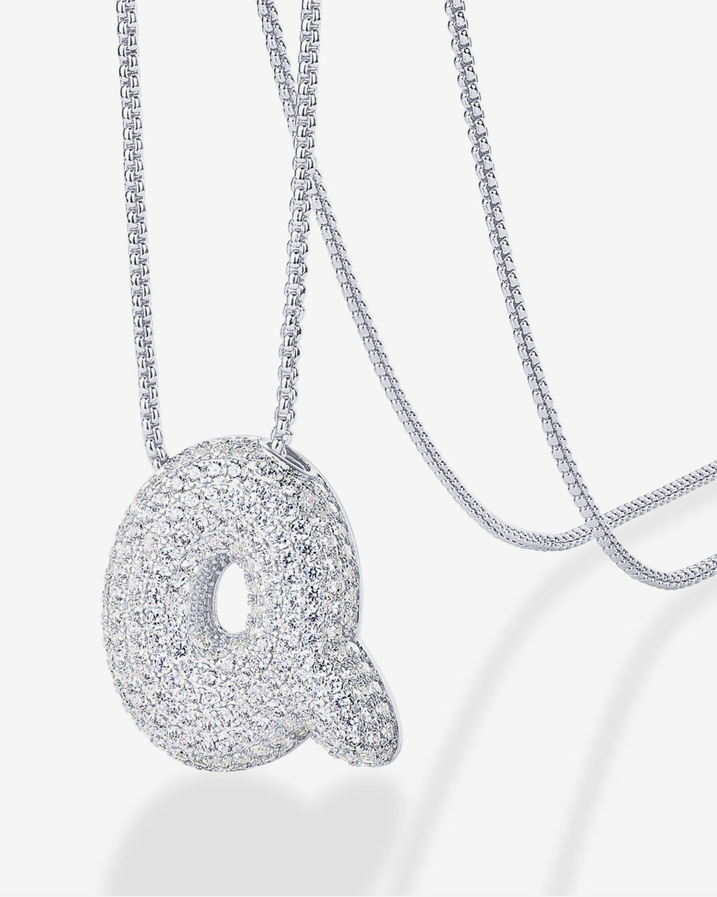 Sparkling Bubble Letter Pendant Necklace