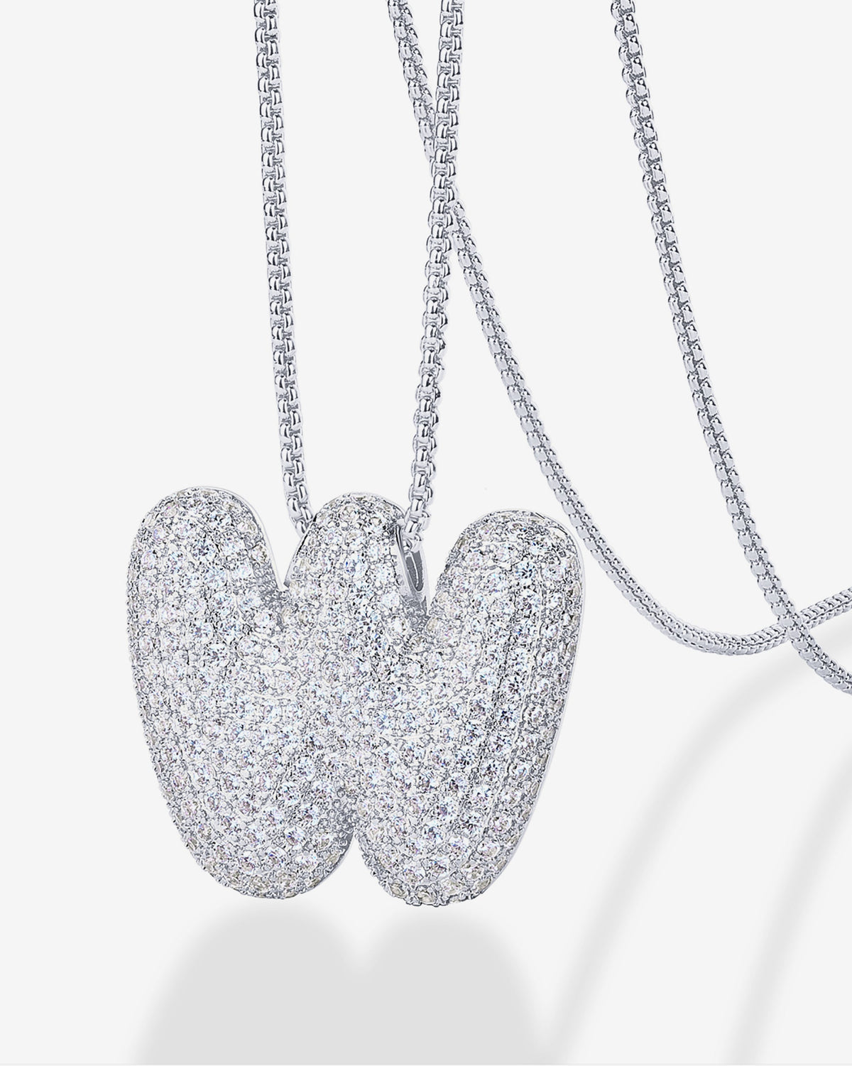 Sparkling Bubble Letter Pendant Necklace