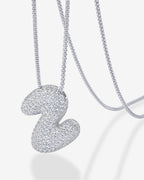 Sparkling Bubble Letter Pendant Necklace