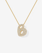 Sparkling Bubble Letter Pendant Necklace