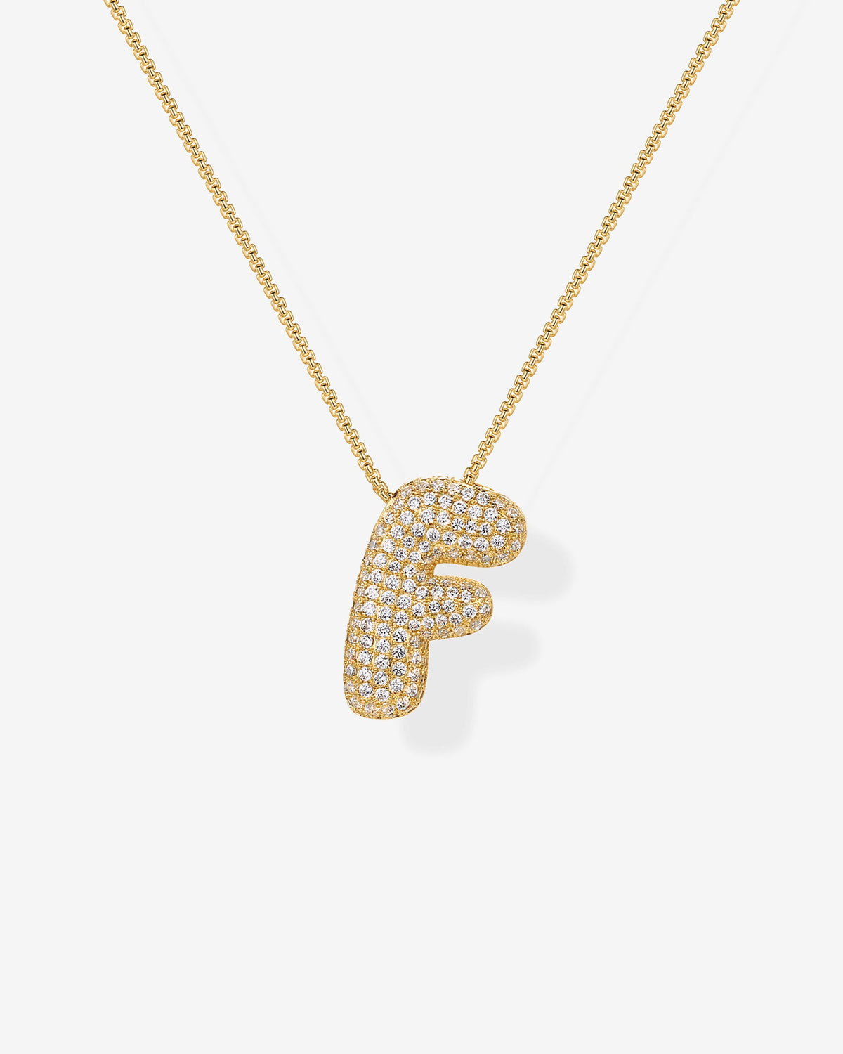 Sparkling Bubble Letter Pendant Necklace