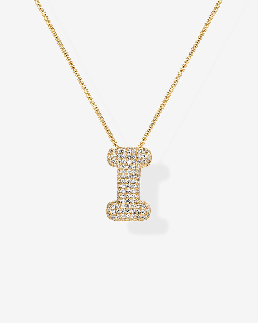 Sparkling Bubble Letter Pendant Necklace