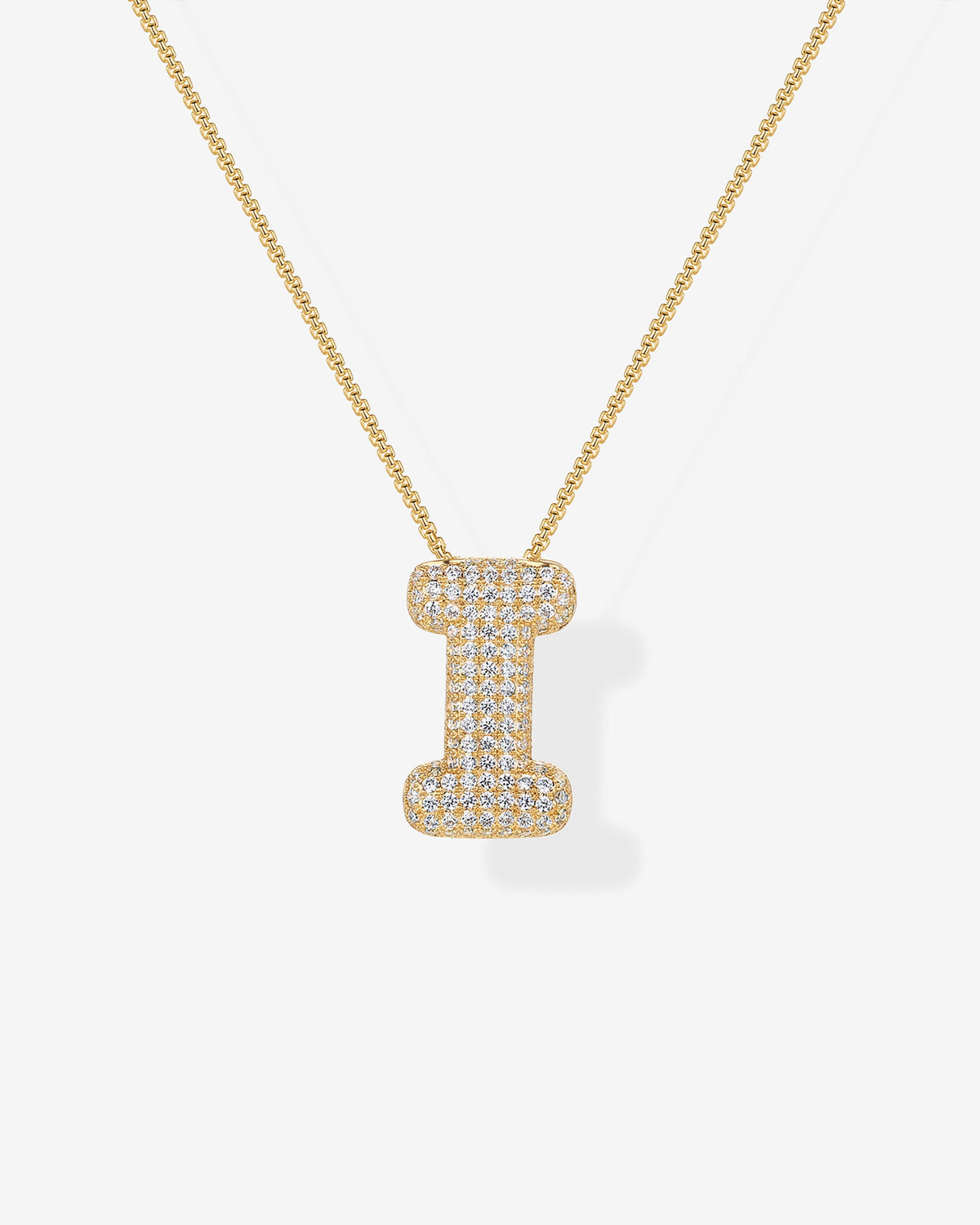 Sparkling Bubble Letter Pendant Necklace