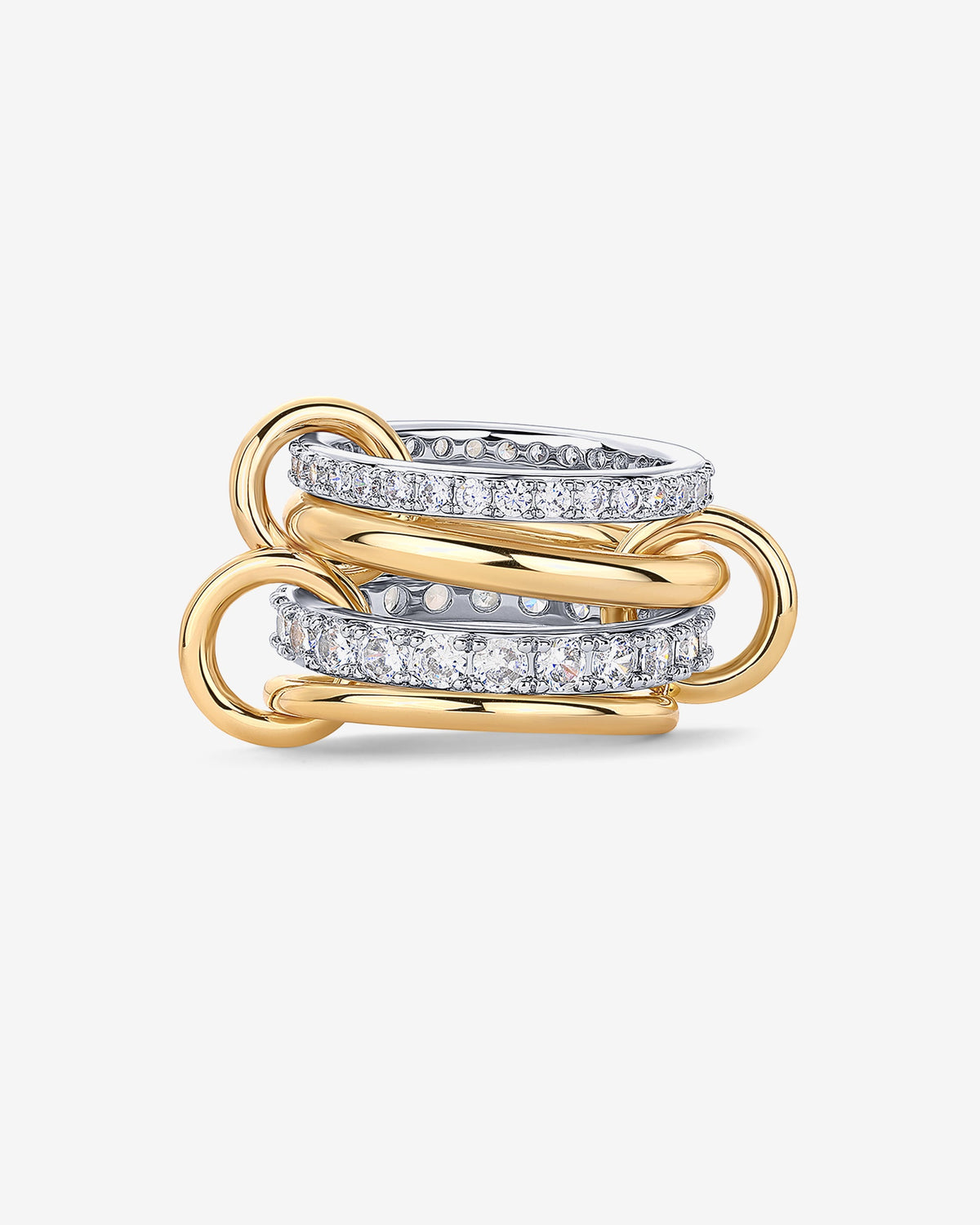 Interlocked Mixed-Metal Shine Statement Ring