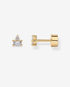 Two-Tone Gemstone Studs