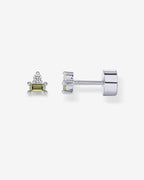 Two-Tone Gemstone Studs