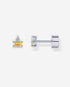 Two-Tone Gemstone Studs