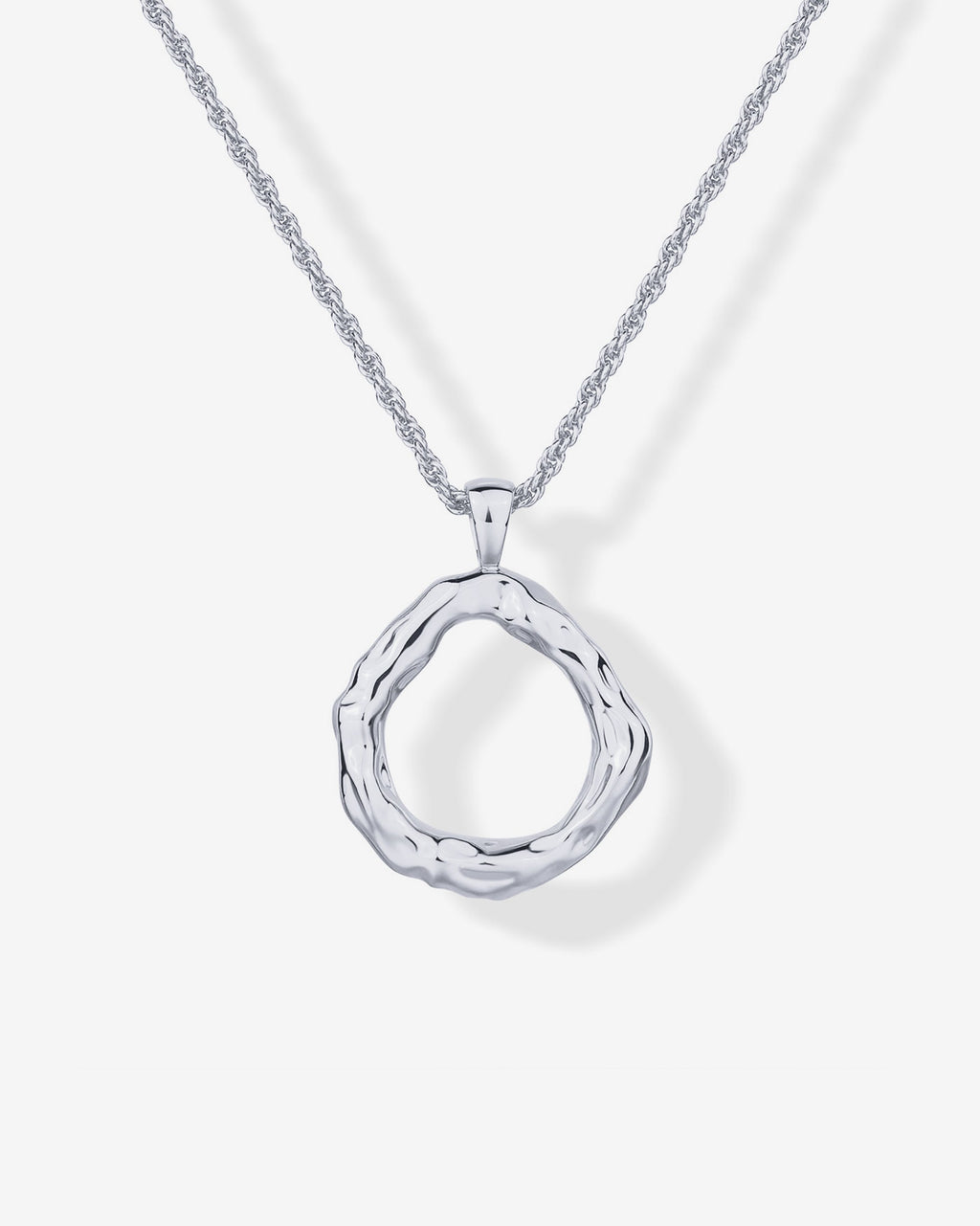 Irregular Hammered Circle Pendant