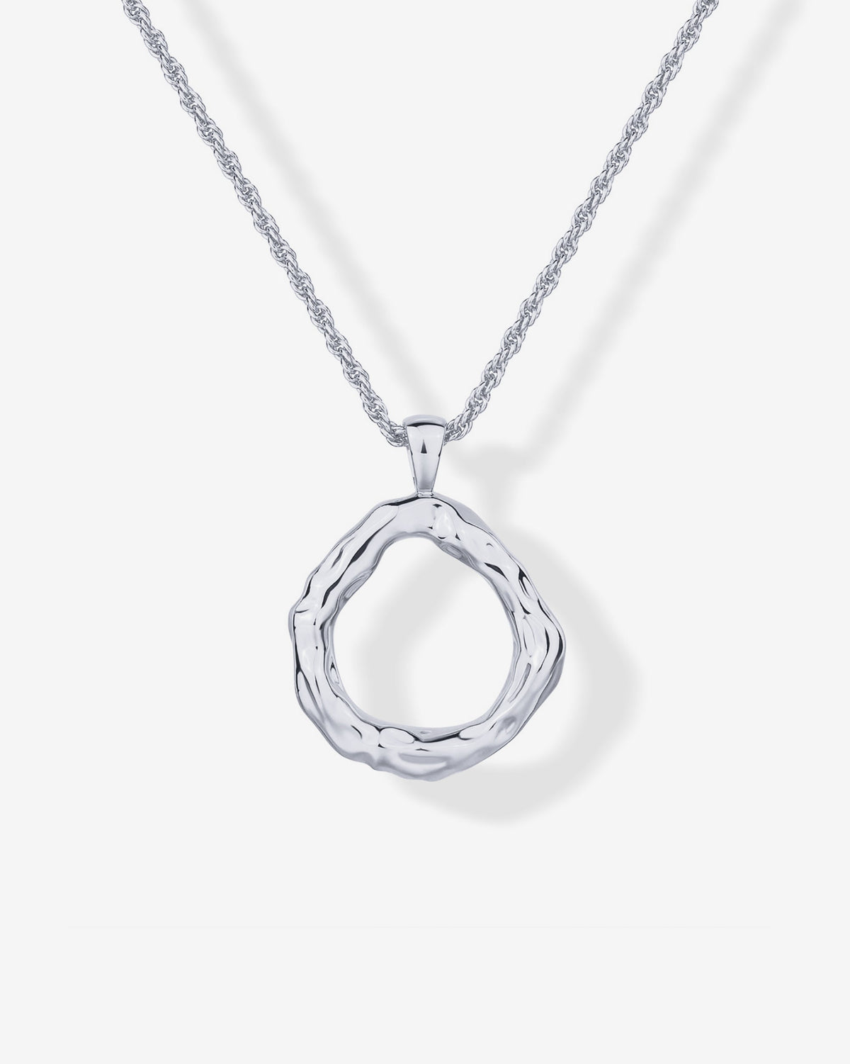 Irregular Hammered Circle Pendant