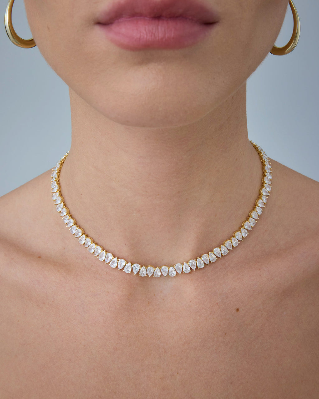 Pear Tennis Necklace