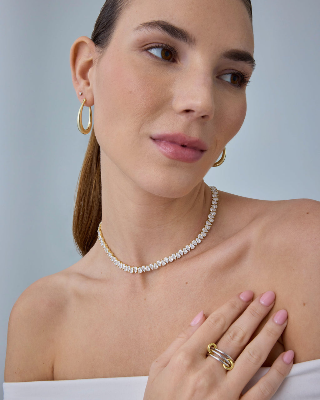 Pear Tennis Necklace