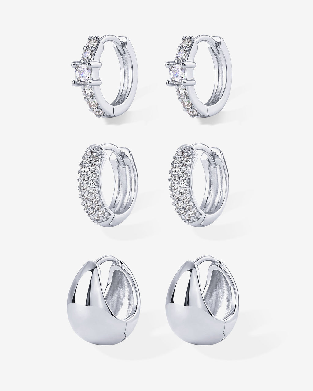 Huggie and Hoop CZ Trio