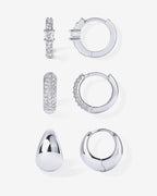 Huggie and Hoop CZ Trio