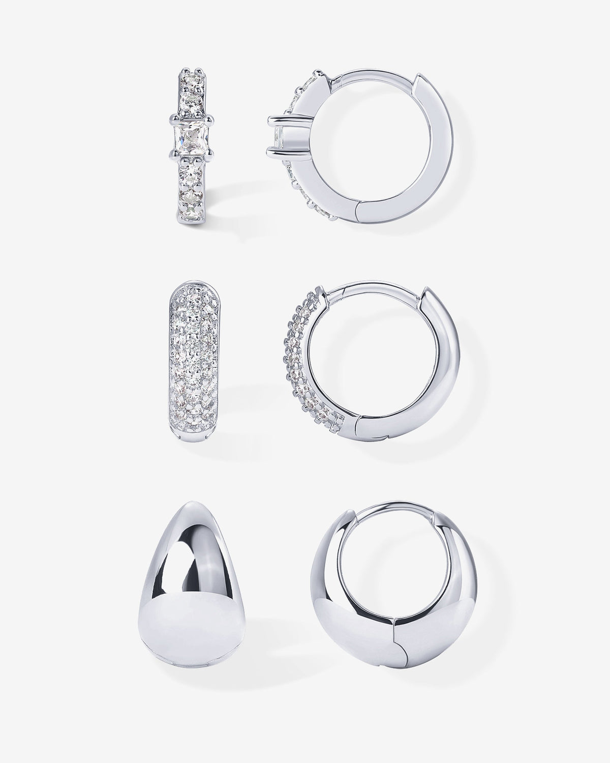 Huggie and Hoop CZ Trio