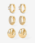 Huggie and Hoop CZ Trio