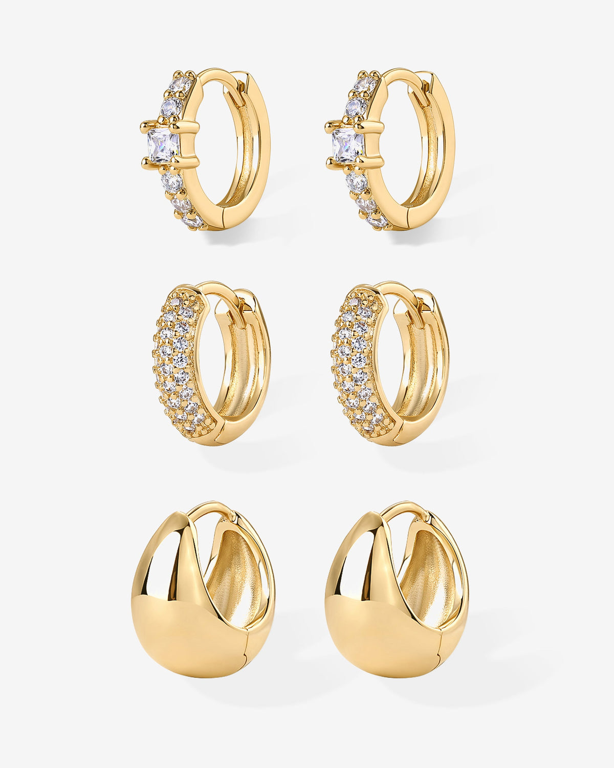 Huggie and Hoop CZ Trio