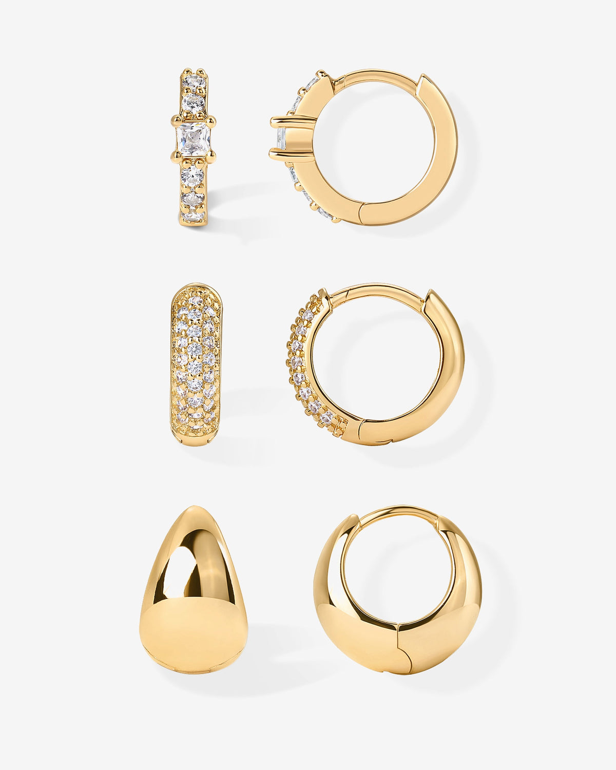 Huggie and Hoop CZ Trio