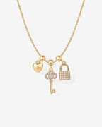 Lock and Key Charm Necklace