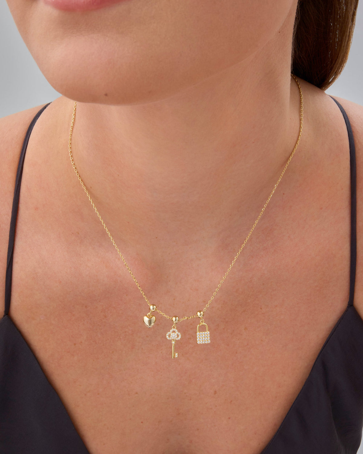 Lock and Key Charm Necklace