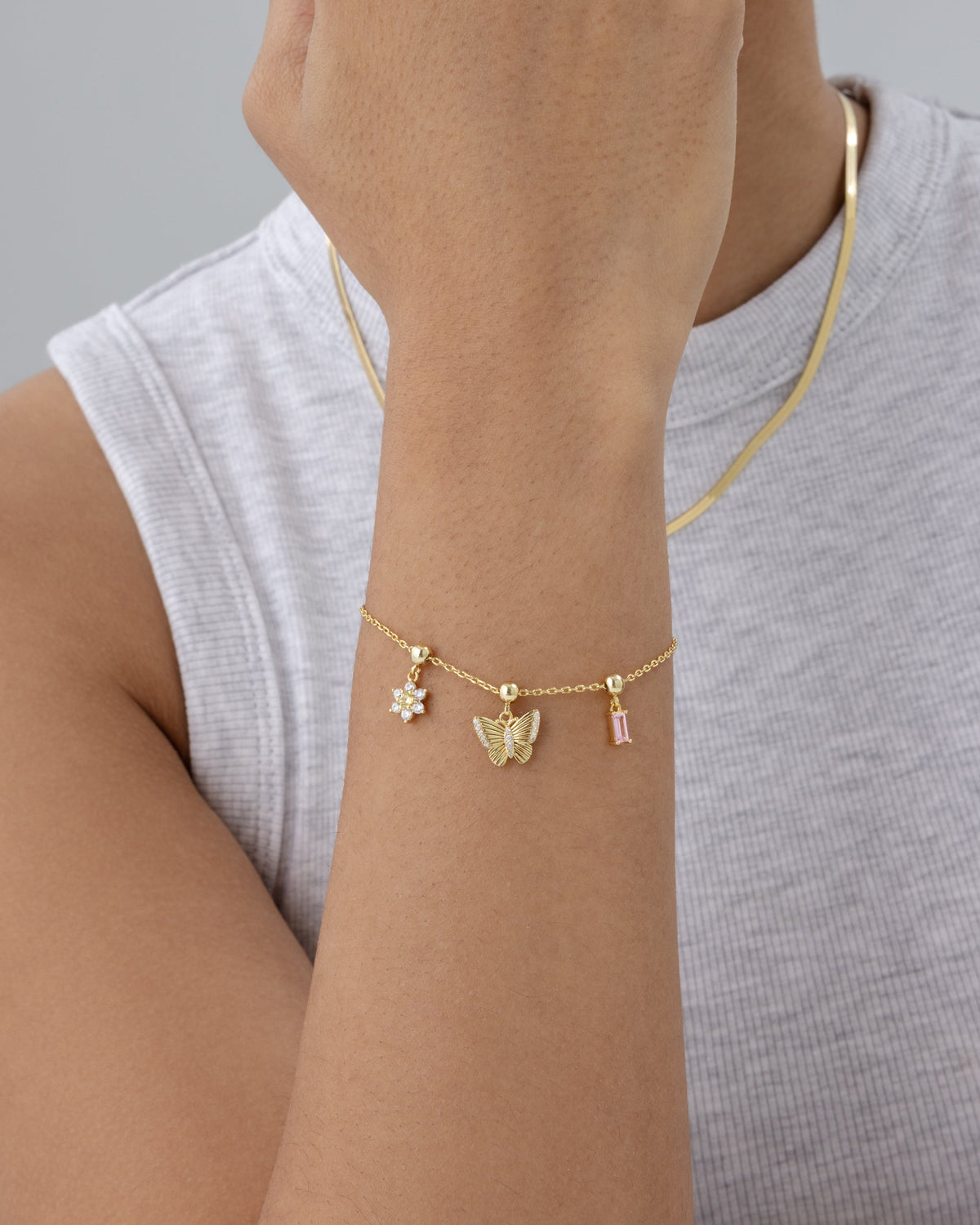 Bloom & Shine Sliding Charm Bracelet Set