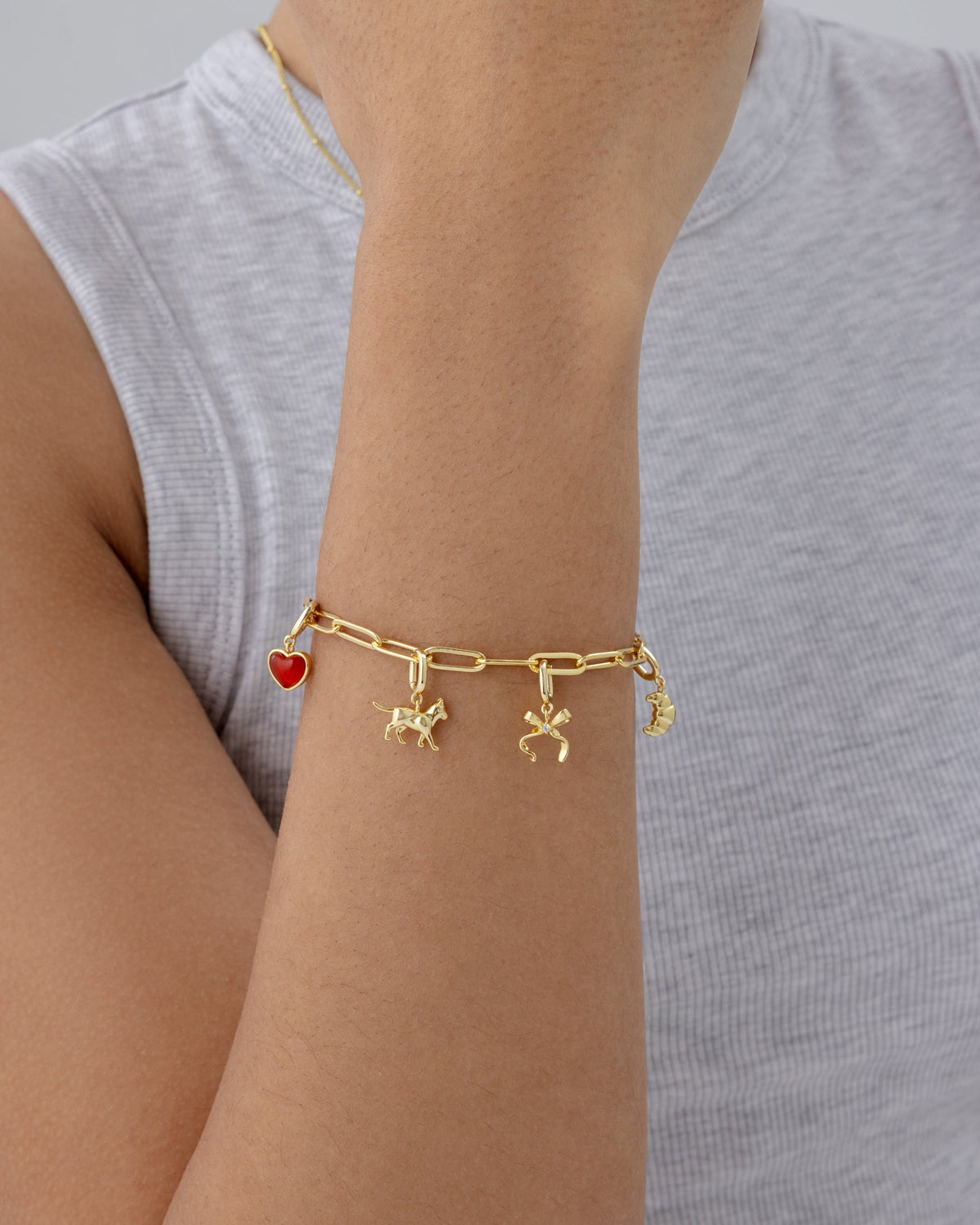 Whimsical Charm Paperclip Bracelet Set