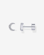 Crescent Moon Flat Back Earrings